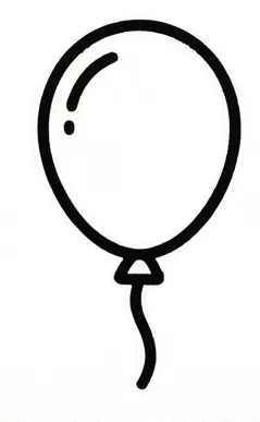 a black and white drawing of a balloon.webp